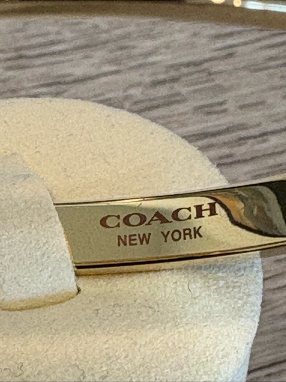 Coach Gold-tone Logo Bangle Bracelet - Picture 4 of 6